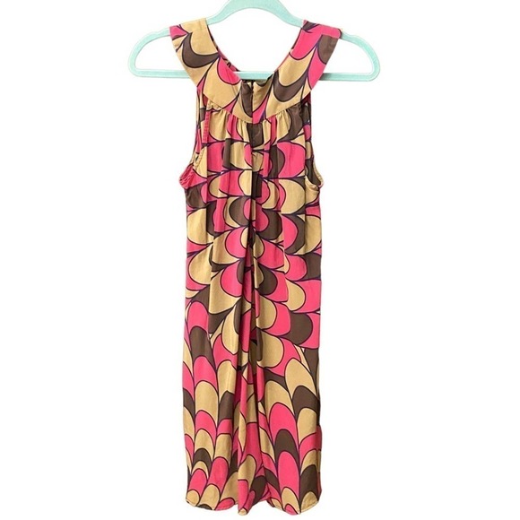 Anthro Corey lynn calter pink geometric silk dress size 6 - Picture 3 of 6